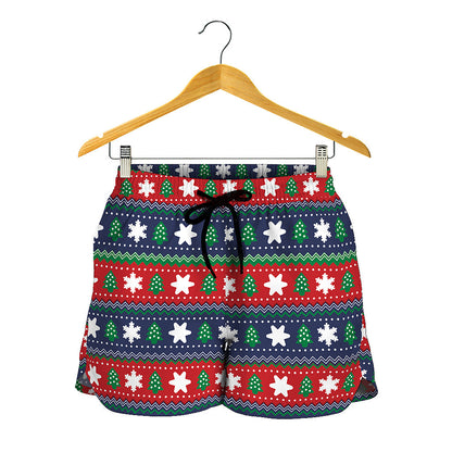 Scandinavian Christmas Pattern Print Women's Shorts