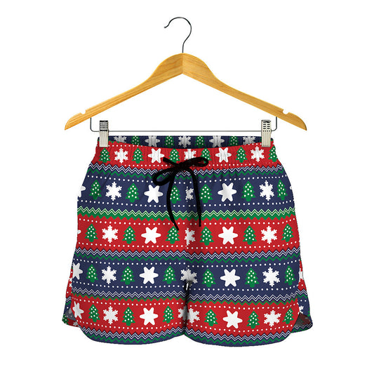 Scandinavian Christmas Pattern Print Women's Shorts