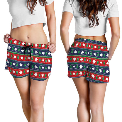 Scandinavian Christmas Pattern Print Women's Shorts