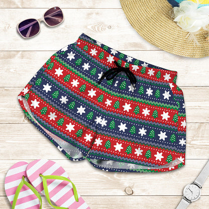 Scandinavian Christmas Pattern Print Women's Shorts