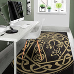 Scandinavian Viking Dragon Print Area Rug