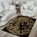 Scandinavian Viking Dragon Print Area Rug