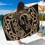 Scandinavian Viking Dragon Print Beach Sarong Wrap