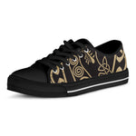Scandinavian Viking Dragon Print Black Low Top Shoes 