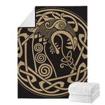Scandinavian Viking Dragon Print Blanket