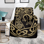 Scandinavian Viking Dragon Print Blanket