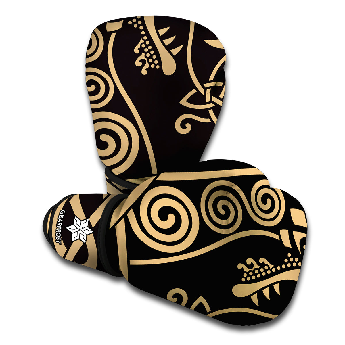 Scandinavian Viking Dragon Print Boxing Gloves