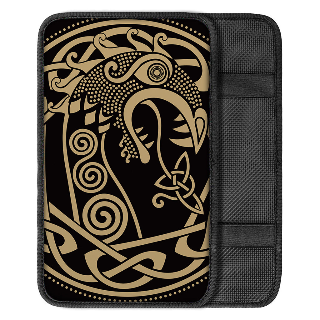 Scandinavian Viking Dragon Print Car Center Console Cover