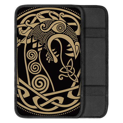 Scandinavian Viking Dragon Print Car Center Console Cover
