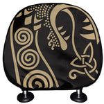 Scandinavian Viking Dragon Print Car Headrest Covers