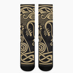 Scandinavian Viking Dragon Print Crew Socks