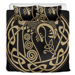 Scandinavian Viking Dragon Print Duvet Cover Bedding Set
