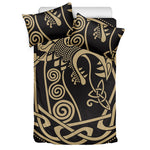 Scandinavian Viking Dragon Print Duvet Cover Bedding Set