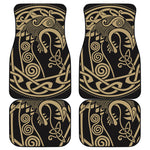Scandinavian Viking Dragon Print Front and Back Car Floor Mats