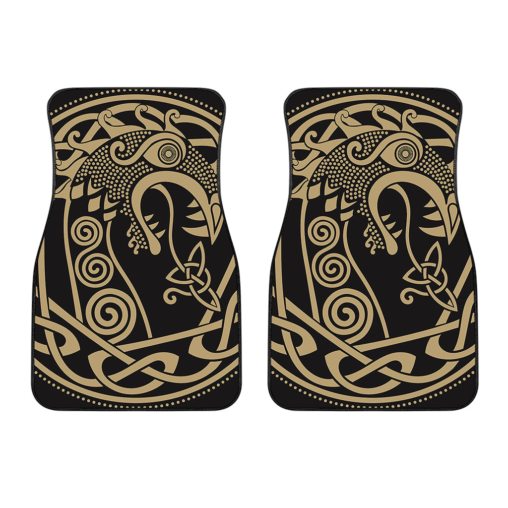 Scandinavian Viking Dragon Print Front Car Floor Mats