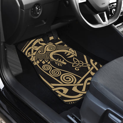 Scandinavian Viking Dragon Print Front Car Floor Mats