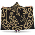 Scandinavian Viking Dragon Print Hooded Blanket