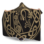 Scandinavian Viking Dragon Print Hooded Blanket