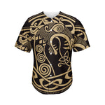 Scandinavian Viking Dragon Print Men's Baseball Jersey