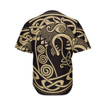 Scandinavian Viking Dragon Print Men's Baseball Jersey