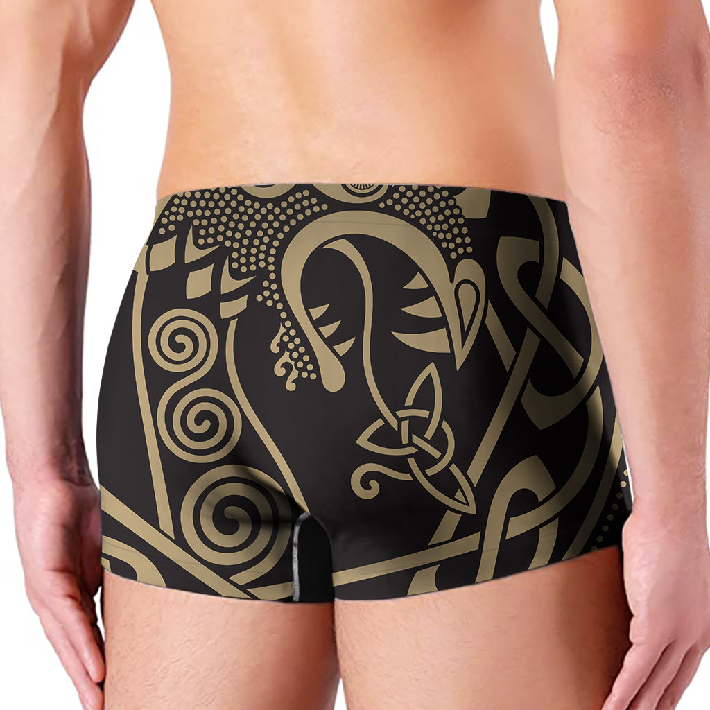 Scandinavian Viking Dragon Print Men's Boxer Briefs