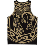 Scandinavian Viking Dragon Print Men's Tank Top