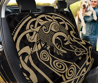 Scandinavian Viking Dragon Print Pet Car Back Seat Cover