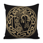 Scandinavian Viking Dragon Print Pillow Cover