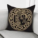 Scandinavian Viking Dragon Print Pillow Cover