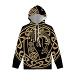 Scandinavian Viking Dragon Print Pullover Hoodie