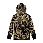 Scandinavian Viking Dragon Print Pullover Hoodie