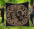Scandinavian Viking Dragon Print Quilt