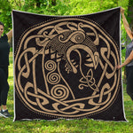 Scandinavian Viking Dragon Print Quilt