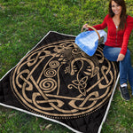 Scandinavian Viking Dragon Print Quilt