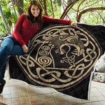 Scandinavian Viking Dragon Print Quilt