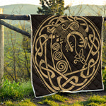 Scandinavian Viking Dragon Print Quilt