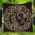 Scandinavian Viking Dragon Print Quilt