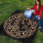 Scandinavian Viking Dragon Print Quilt