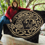 Scandinavian Viking Dragon Print Quilt