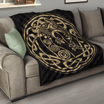 Scandinavian Viking Dragon Print Quilt