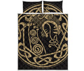 Scandinavian Viking Dragon Print Quilt Bed Set