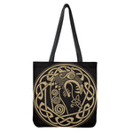 Scandinavian Viking Dragon Print Tote Bag