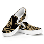 Scandinavian Viking Dragon Print White Slip On Shoes