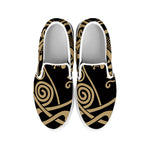 Scandinavian Viking Dragon Print White Slip On Shoes