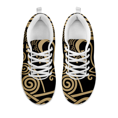 Scandinavian Viking Dragon Print White Sneakers
