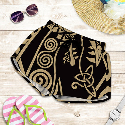 Scandinavian Viking Dragon Print Women's Shorts