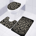 Scandinavian Viking Symbol Print 3 Piece Bath Mat Set