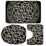 Scandinavian Viking Symbol Print 3 Piece Bath Mat Set