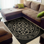 Scandinavian Viking Symbol Print Area Rug