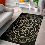 Scandinavian Viking Symbol Print Area Rug